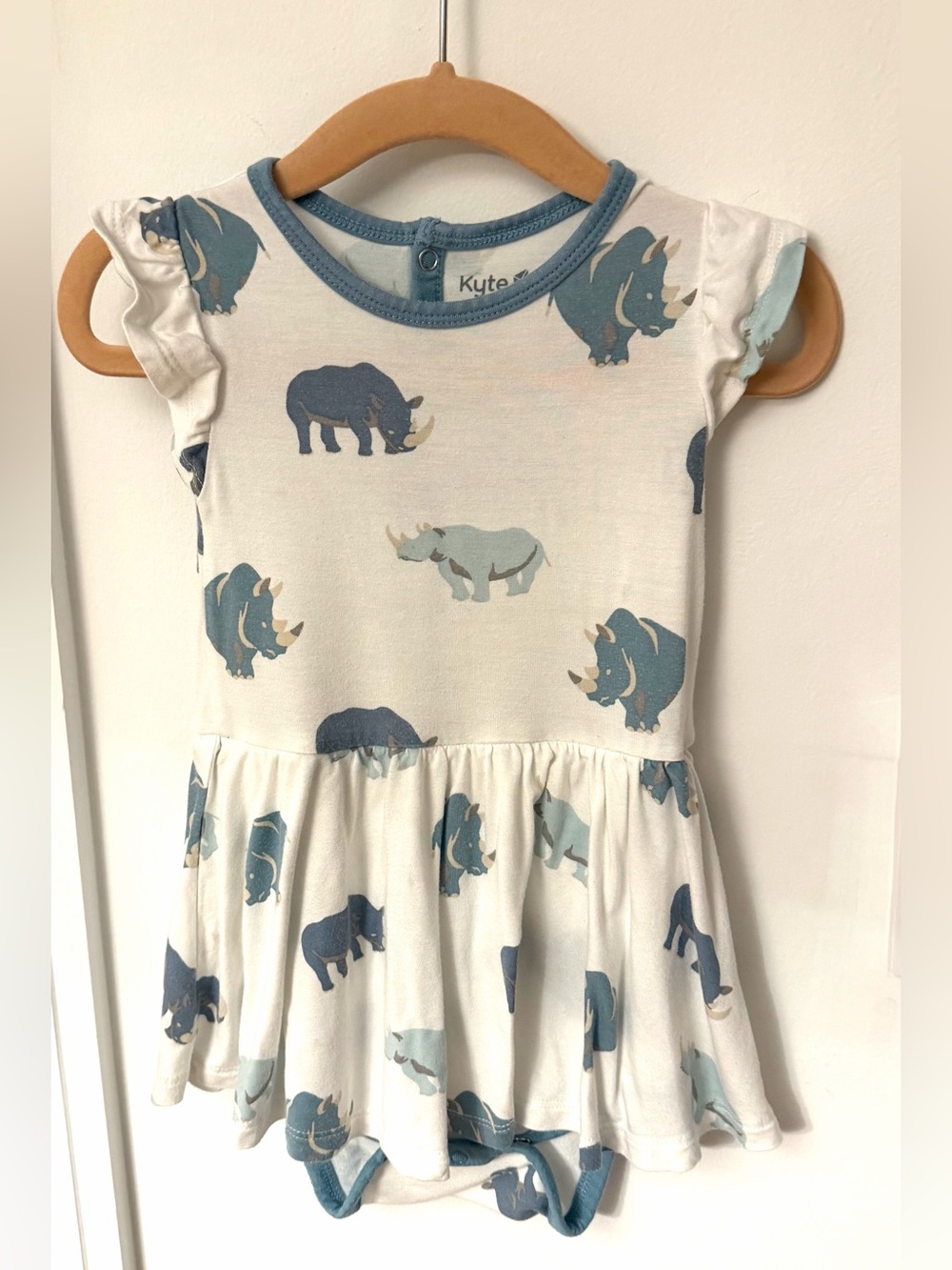Kyte Baby Twirl Bodysuit in Blue Rhino